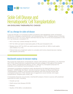 Sickle Cell Disease and Hematopoietic Cell Transplantation
