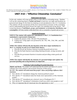 UNIT #10 - Georgia Standards