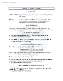 PARKING AUTHORITY MINUTES April 1, 2002 ATTENDANCE