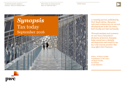 Synopsis - PwC South Africa