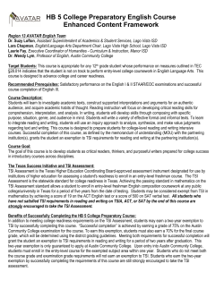 LVISD College Prep English Framework