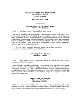 rules of order and procedure