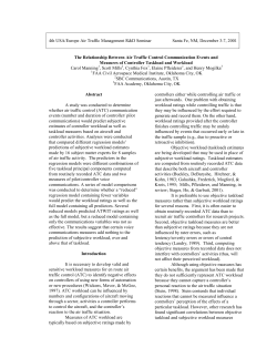 a comparison of subjective ratings of air traffic