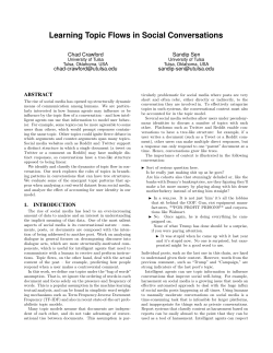 Learning Topic Flows in Social Conversations