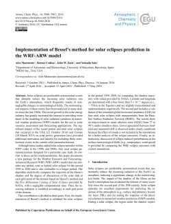 Implementation of Bessel`s method for solar eclipses prediction in