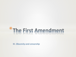 The First Amendment and obscenity