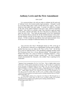 Anthony Lewis and the First Amendment