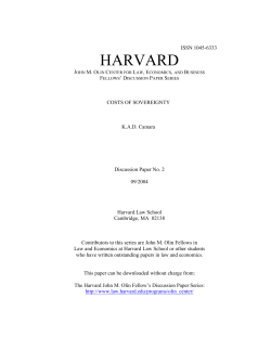 Costs of Sovereignty - Harvard Law School
