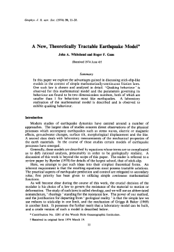 A New, Theoretically Tractable Earthquake Model*