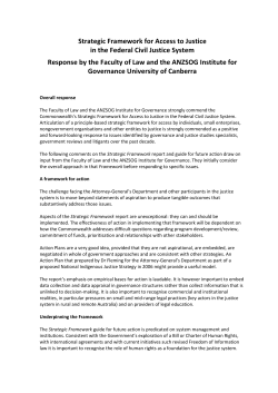 Strategic Framework for Access to Justice in the Federal Civil Justice