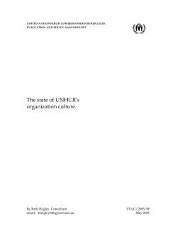 The state of UNHCR`s organization culture.