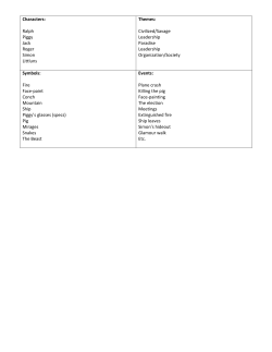 Characters: Ralph Piggy Jack Roger Simon Littluns Themes