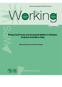 Rising Food Prices and Household Welfare in Ethiopia