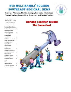 HUD Multifamily Housing SOUTHEAST REGIONAL NEWS