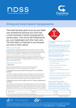 Driving and recent severe hypoglycaemia