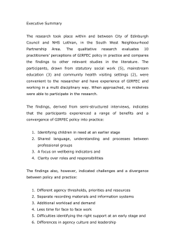 Executive Summary The research took place within and between