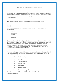 Guidelines for marking English a common policy