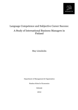 Language Competence and Subjective Career Success: A