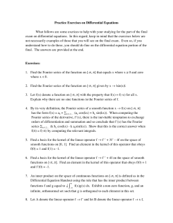 Practice Exercises on Differential Equations What follows are some