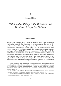 8 Nationalities Policy in the Brezhnev Era: The Case of Deported