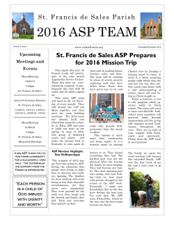 Newsletter Nov/Dec 2015 - St. Francis de Sales Parish