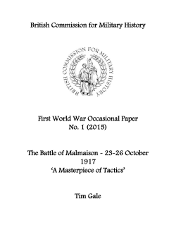 The Battle of Malmaison &ndash; 23-26 October 1917
