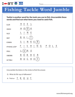 Fishing Tackle Word Jumble