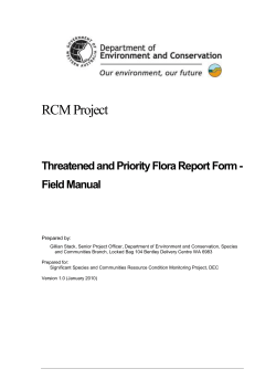 Threatened and priority flora report from
