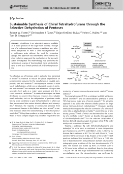 Sustainable Synthesis of Chiral Tetrahydrofurans through the