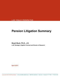 Pension Litigation Summary - National Conference of State