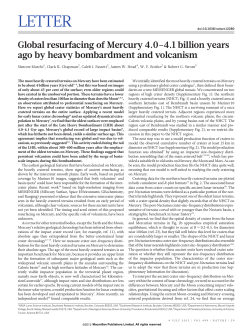 Global resurfacing of Mercury 4.0-4.1 billion years ago by heavy