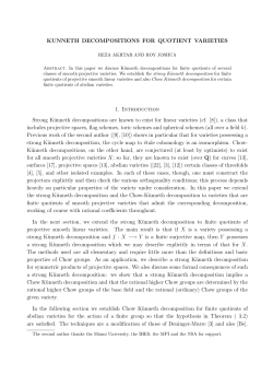 KUNNETH DECOMPOSITIONS FOR QUOTIENT VARIETIES 1