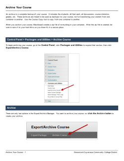 Archive Your Course - Grossmont-Cuyamaca Community College