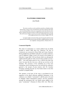 PLATFORM COMMUNISM Joss Hands