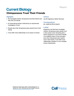 Chimpanzees Trust Their Friends