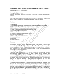 Participatory Development Model for Sustainable