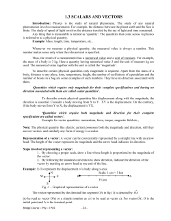 1.3 SCALARS AND VECTORS
