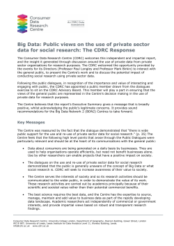 Consumer Data Research Centre response