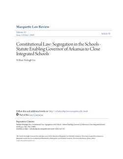 Segregation in the Schools - Marquette Law Scholarly Commons