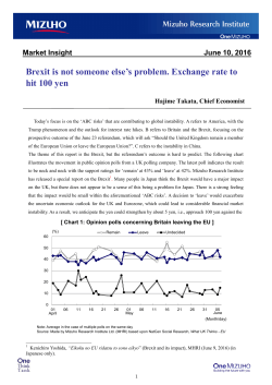 Brexit is not someone else`s problem. Exchange rate to hit 100 yen