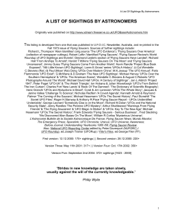 a list of sightings by astronomers