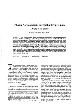 Plasma Norepinephrine in Essential Hypertension