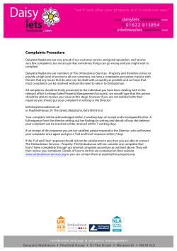 Consumer Complaints Procedure