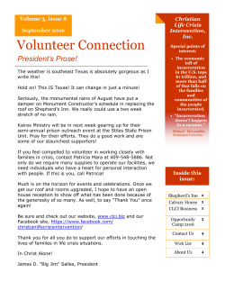 sept 2016 newsletter - Christian Life Crisis Intervention