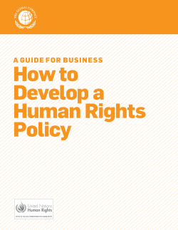 A Guide for Business: How to Develop a Human Rights