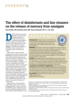 The effect of disinfectants and line cleaners on the release of