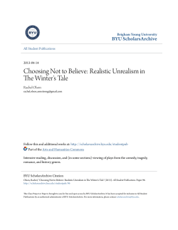 Choosing Not to Believe: Realistic Unrealism in The Winter`s Tale