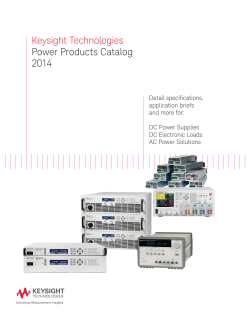 Keysight Technologies Power Products Catalog 2014