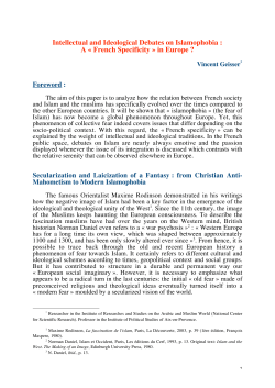 Intellectual and Ideological Debates on Islamophobia