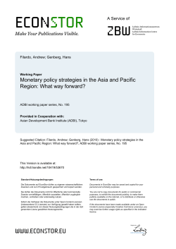 Monetary Policy Strategies in the Asia and Pacific Region